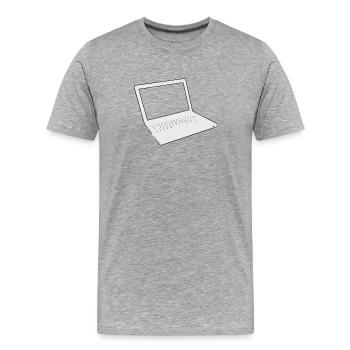 Computer - Männer Premium Bio T-Shirt - Grau meliert - Vorne - Damien (186cm)