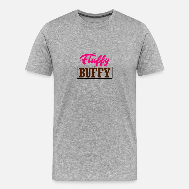 From Fluffy to Buffy - Männer Premium Bio T-Shirt - Grau meliert