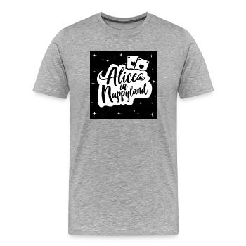 Alice au Nappyland 1 - T-shirt bio Premium Homme - gris chiné - Devant - Damien (186cm)