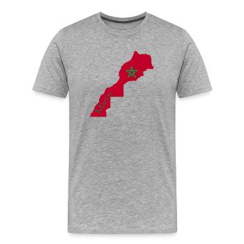 Marokko 2 - Männer Premium Bio T-Shirt - Grau meliert - Vorne - Damien (186cm)