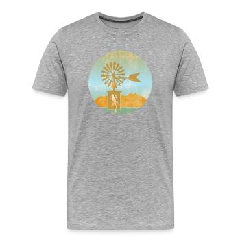 Moulin à vent - Baléares - T-shirt bio Premium Homme - gris chiné - Devant - Damien (186cm)