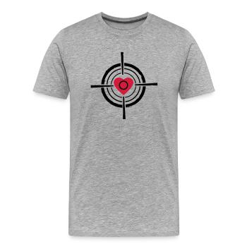 Love target - Männer Premium Bio T-Shirt - Grau meliert - Vorne - Damien (186cm)