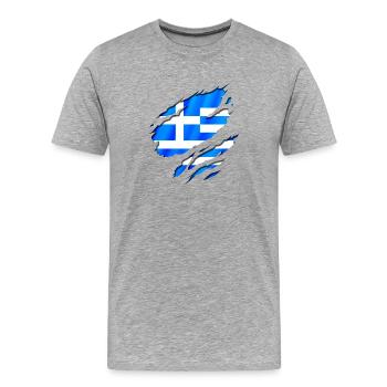 grec grece greece des - T-shirt bio Premium Homme - gris chiné - Devant - Damien (186cm)