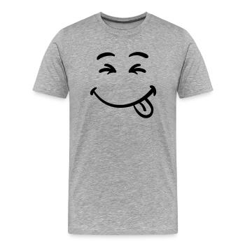 smilie_3__f1 - Men's Premium Organic T-Shirt - heather grey - Front - Damien (186cm)