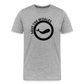save the whales - Männer Premium Bio T-Shirt - Grau meliert - Vorne - Damien (186cm)