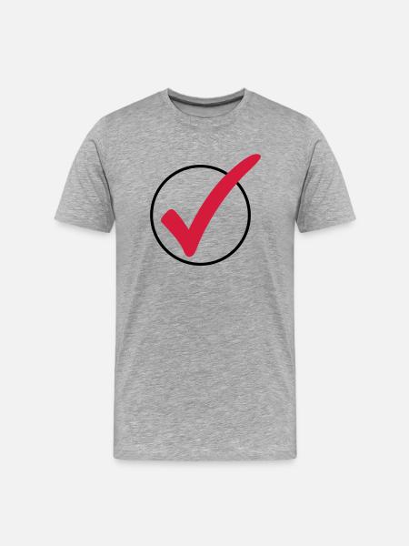 haken_ok__f2 - Männer Premium Bio T-Shirt - Grau meliert