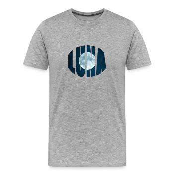 luna - T-shirt bio Premium Homme - gris chiné - Devant - Damien (186cm)