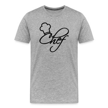 Chef hat chef - Men's Premium Organic T-Shirt - heather grey - Front - Damien (186cm)
