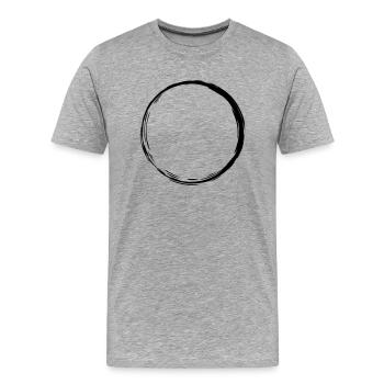 Kreis - Männer Premium Bio T-Shirt - Grau meliert - Vorne - Damien (186cm)