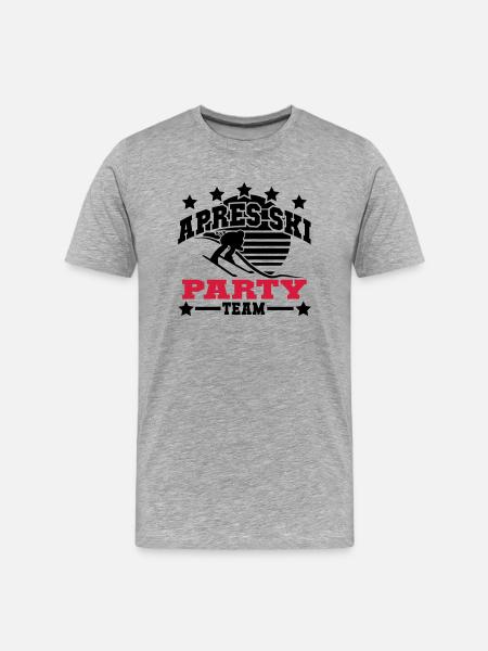 apres_ski_7_2f - Männer Premium Bio T-Shirt - Grau meliert