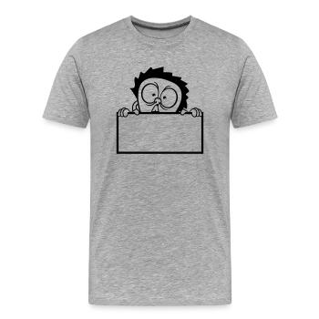 text shield hiding wall wall write erschr - Men's Premium Organic T-Shirt - heather grey - Front - Damien (186cm)