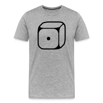 1er Würfel (Eins / 1C) - Männer Premium Bio T-Shirt - Grau meliert - Vorne - Damien (186cm)