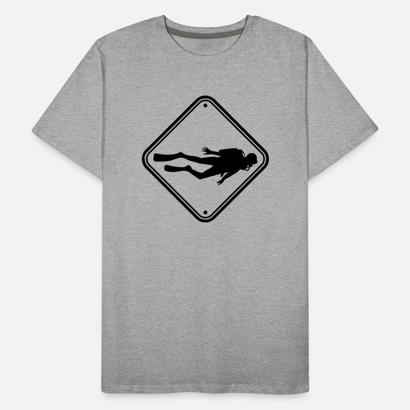 note de plongeur bouclier attention club de prudence unt T-shirt bio Premium Homme