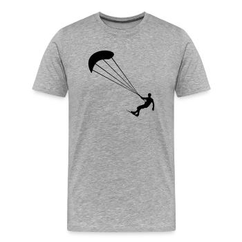 Kiter - Männer Premium Bio T-Shirt - Grau meliert - Vorne - Damien (186cm)