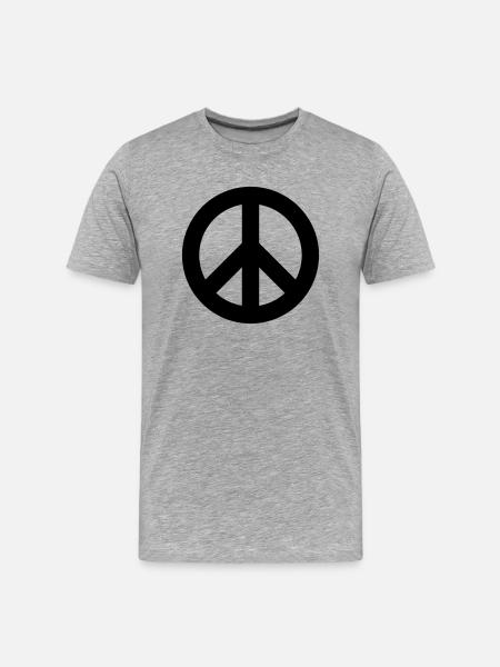 Peace Logo - Men's Premium Organic T-Shirt - heather grey