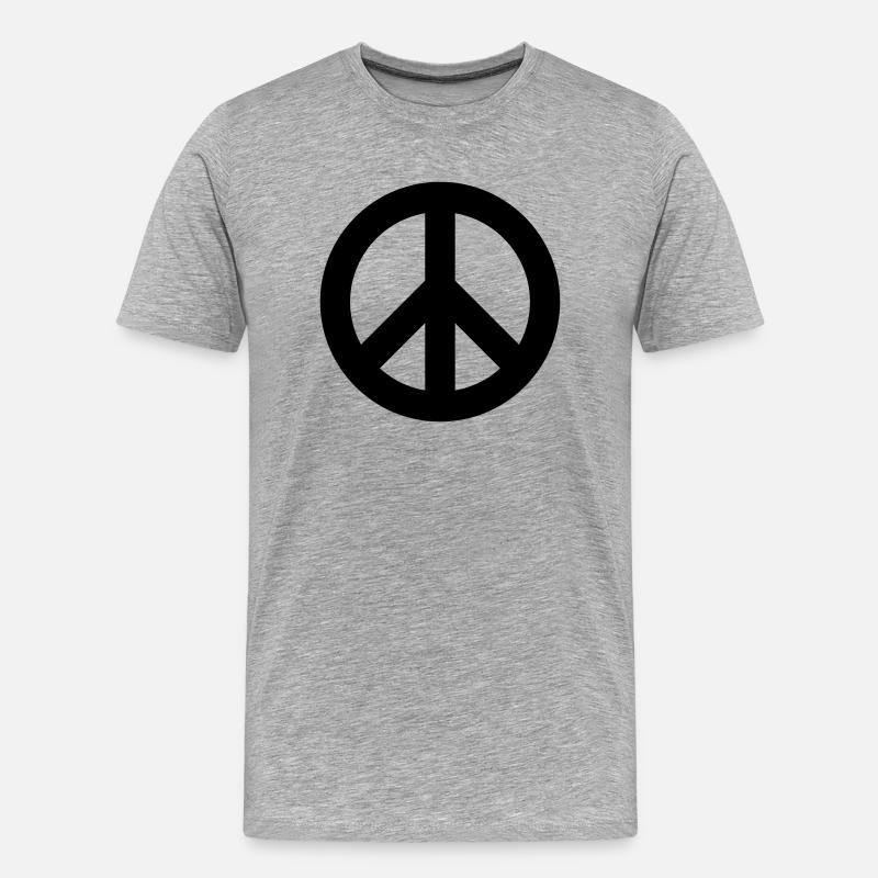 Peace Logo - Männer Premium Bio T-Shirt - Grau meliert