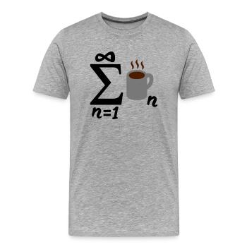 Infinite Coffee - Men's Premium Organic T-Shirt - heather grey - Front - Damien (186cm)