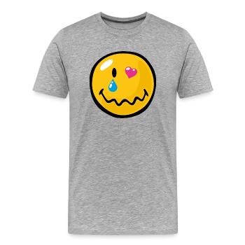 Smiley Love Sentimentality - T-shirt bio Premium Homme - gris chiné - Devant - Damien (186cm)