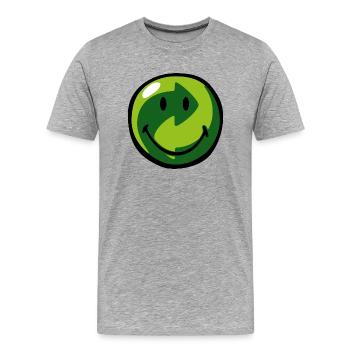 Smiley Recyclable - Men's Premium Organic T-Shirt - heather grey - Front - Damien (186cm)