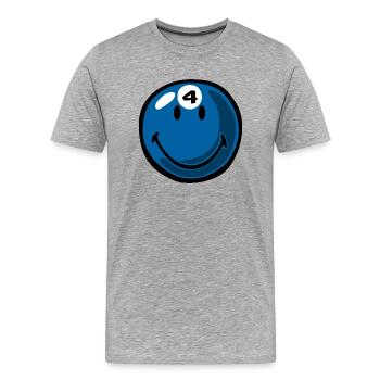 Smiley Pool Ball 4 - T-shirt bio Premium Homme - gris chiné - Devant - Damien (186cm)