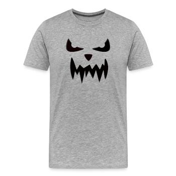 Halloween scary face - Men's Premium Organic T-Shirt - heather grey - Front - Damien (186cm)