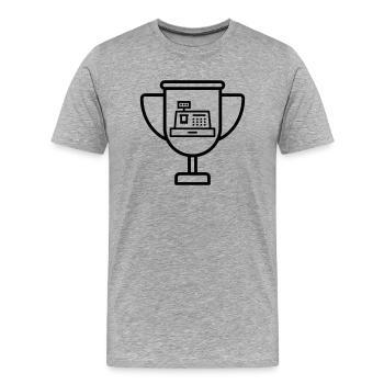 Seller Shop Store Verkäufer Vendeur Vendeuse - Men's Premium Organic T-Shirt - heather grey - Front - Damien (186cm)