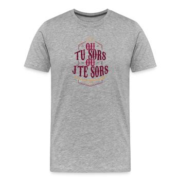 Dikkenek scène culte - T-shirt bio Premium Homme - gris chiné - Devant - Damien (186cm)