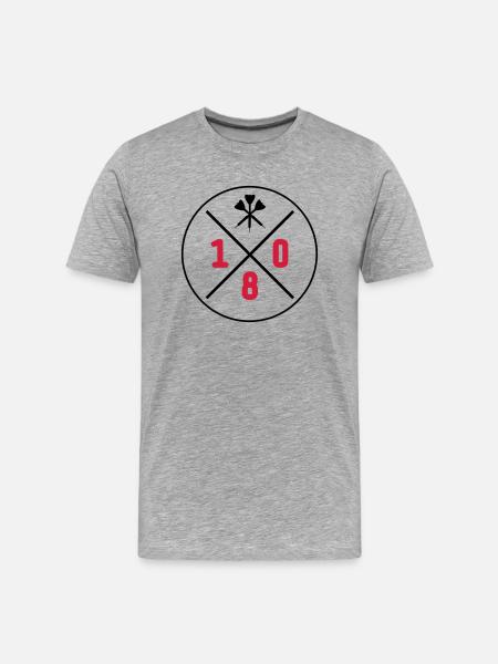 darts design 180 - Männer Premium Bio T-Shirt - Grau meliert