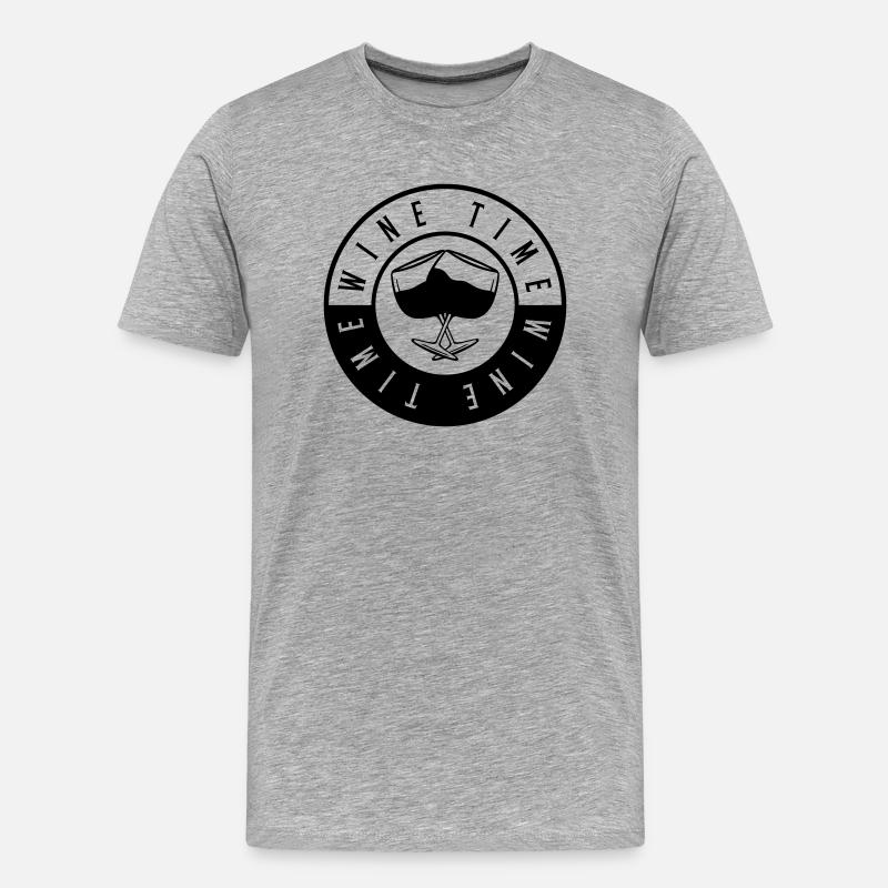 time wine - Männer Premium Bio T-Shirt - Grau meliert