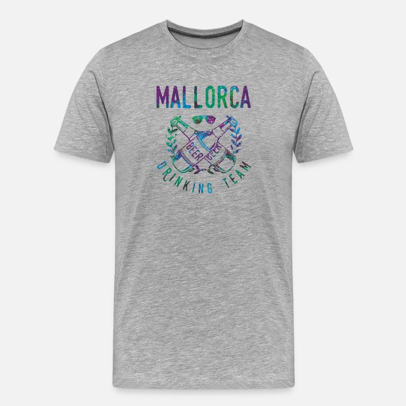 mallorca drinking team - Männer Premium Bio T-Shirt - Grau meliert
