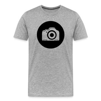 kamera - Männer Premium Bio T-Shirt - Grau meliert - Vorne - Damien (186cm)