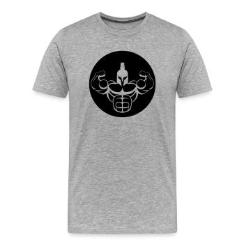spartan_warrior_1 - Männer Premium Bio T-Shirt - Grau meliert - Vorne - Damien (186cm)