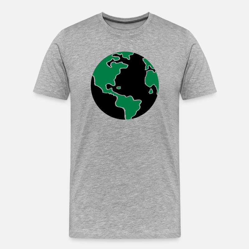 erde_001 - Männer Premium Bio T-Shirt - Grau meliert