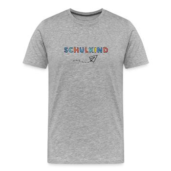 Schulkind - Männer Premium Bio T-Shirt - Grau meliert - Vorne - Damien (186cm)