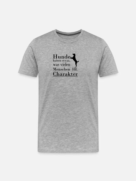 Hund Sprüche - Männer Premium Bio T-Shirt - Grau meliert