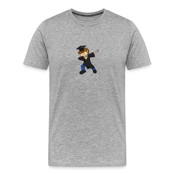 Diplôme de masque diplômé - T-shirt bio Premium Homme - gris chiné - Devant - Damien (186cm)