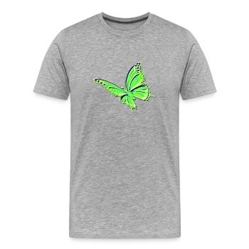 Schmetterling grün - Männer Premium Bio T-Shirt - Grau meliert - Vorne - Damien (186cm)