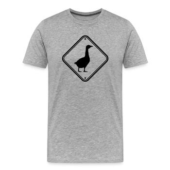 Goose sign caution - Men's Premium Organic T-Shirt - heather grey - Front - Damien (186cm)