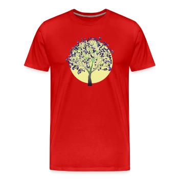 Tree, purple - Men's Premium Organic T-Shirt - red - Front - Damien (186cm)