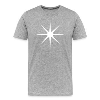 Glitzer Stern - Männer Premium Bio T-Shirt - Grau meliert - Vorne - Damien (186cm)