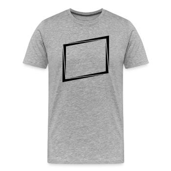 Schild Rechteck Rahmen - Männer Premium Bio T-Shirt - Grau meliert - Vorne - Damien (186cm)