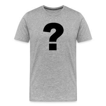 Question mark black - Men's Premium Organic T-Shirt - heather grey - Front - Damien (186cm)