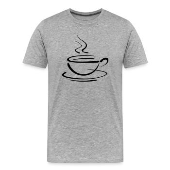 coffee cup - Men's Premium Organic T-Shirt - heather grey - Front - Damien (186cm)
