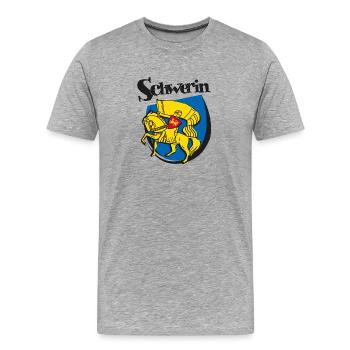 Schwerin coat of arms - Men's Premium Organic T-Shirt - heather grey - Front - Damien (186cm)