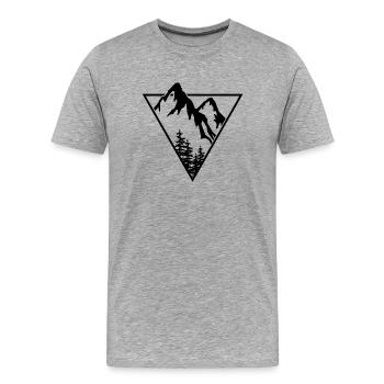 Triangle, montagne, forêt - T-shirt bio Premium Homme - gris chiné - Devant - Damien (186cm)