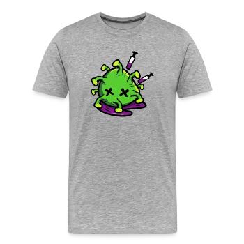 Victoire du vaccin contre le virus corona - T-shirt bio Premium Homme - gris chiné - Devant - Damien (186cm)