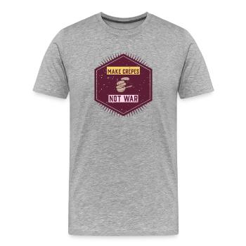Machen Sie Crêpes nicht Krieg - Männer Premium Bio T-Shirt - Grau meliert - Vorne - Damien (186cm)
