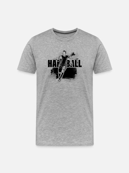 Handball-Dribbler - Männer Premium Bio T-Shirt - Grau meliert