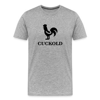 Cuckold - Männer Premium Bio T-Shirt - Grau meliert - Vorne - Damien (186cm)