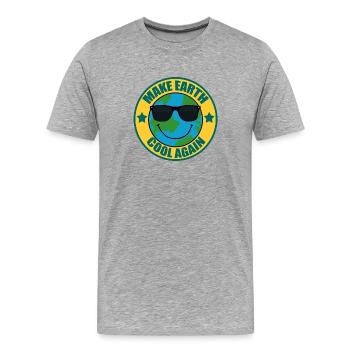Make Earth cool again - Männer Premium Bio T-Shirt - Grau meliert - Vorne - Damien (186cm)